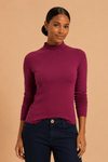 Blusa gola alta manga longa bordo -1-